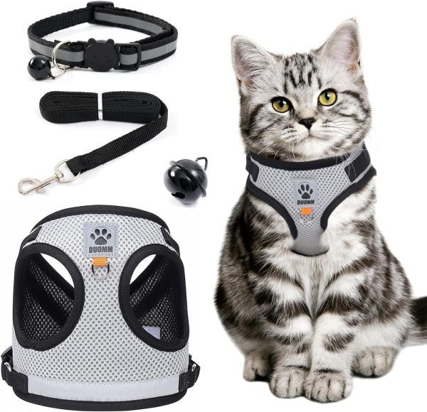 Arnés Transpirable para Gatos y Perros, Collares Ajustables
